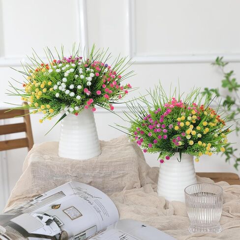 Luyue 6 حزم من الزهور الاصطناعية للأماكن الخارجية المقاومة للأشعة فوق البنفسجية والزهور الاصطناعية والنباتات الاصطناعية للمنزل والحديقة والشرفة والديكور الداخلي والخارجي (ألوان مختلطة) in Kuwait