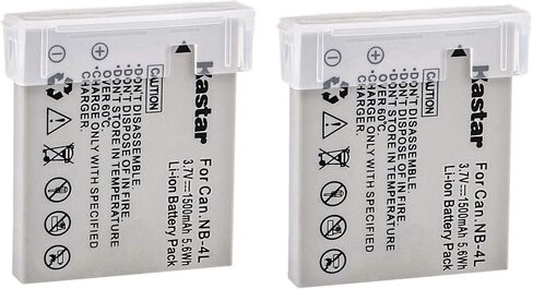 Kastar Battery (2-Pack) for Canon NB-4L, CB-2LV and Canon PowerShot SD1000 SD1100IS SD1400IS SD200 SD30 SD300 SD400 SD430 SD600 in Saudi Arabia