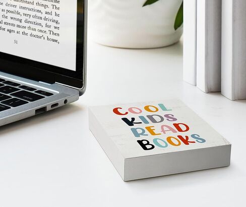 قراءة علامة، قراءة علامة الزاوية، بارد الأطفال قراءة الكتب صندوق خشبي علامة ديكور مكتب، ريفي علامة كتلة خشبية لغرفة القراءة الفصول الدراسية زاوية جدار الطاولة الجرف ديكور 5x5 بوصة in Kuwait