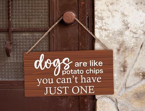 huester Dog Wood Plaque Sign, Dog Signs for Home Decor, Dog Decorations for the Home, Dog Decor for Dog Room, Funny Dog Signs Decor, Dogs are Like Potato Chips One Wall Hanging Decor, 12x6 inches in Saudi Arabia