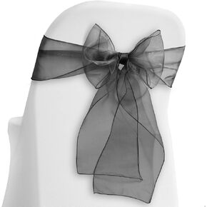 Lann's Linens - 10 Elegant Organza Wedding/Party Chair Cover Sashes/Bows - Ribbon Tie Back Sash - Baby Blue