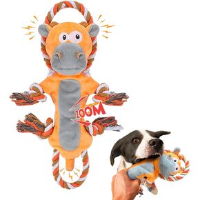 FUNCREVITY Indestructible Squeaky Dog Rope Toys for Big Dogs Tough Chew and Tug Play for Aggressive Chewers Big Breed Crinkle Dog Toy Durable and Interactive Puppy Playtime Large Size in Kuwait