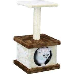 51in Economical Cat Tree Kitty Scratcher Kitten Condo Cat Tree Tower House Furniture for with Sisal Covered Posts for Indoor Cats, Beige