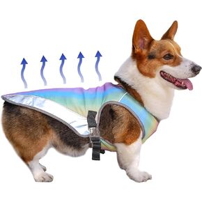 Dog Cooling Vest, Dog Cooling Jacket, Water Evaporative Cooling Vest for Hot Weather, Adjustable for Small to Medium Dog Training (M, Iridescent) in Saudi Arabia