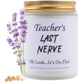 My Last Nerve Lavender Scented Candles,Funny Friendship Gifts for Best Friend Women, Mother's Day Birthday Christmas Valentines Day Gifts for Mom Dad Sister Coworker(My Last Nerve)