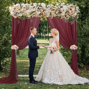 FUHSY Green Backdrop Curtains 2 Panels Sheer Curtains Hunter Green 29x96 Inch Voile Curtains for Living Room Chiffon Fabric Drapes Backdrop Photo Background Tulle Wedding Decorations for Party in Kuwait