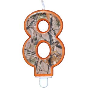 Havercamp Next Camo Party Birthday Number 8" Candle | 1 Count | Great for Hunter Themed Party, Camouflage Motif, Birthday Event, Graduation Party, Father's Day Celebration, Wedding Anniversary in Saudi Arabia