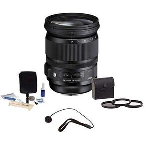 Sigma 24-105mm f/4.0 DG OS HSM Art Lens for Canon EOS Digital Cameras - Bundle with 82mm Filter Kit (UV/CPL/ND2), Cap Tether, and Cleaning Kit in Kuwait