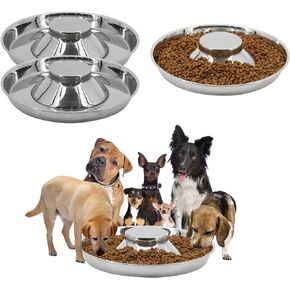 PetierWeit [3 PCS] Puppy Feeding Bowls for Litters Stainless Steel Pet Weaning Feeder Bowl Dog Bowls for Puppies Dog Food and Water Feeding Bowls in Kuwait