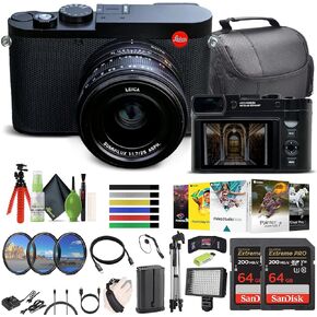 كاميرا Leica Q3 الرقمية المدمجة، ومستشعر BSI CMOS كامل الإطار بدقة 60 ميجابكسل، وعدسة Summilux مقاس 28 مم f/1.7 Prime، وحزمة كاميرا لتسجيل الفيديو والتصوير الفوتوغرافي بدقة 8K مع بطاقة SD سعة 64 جيجابايت + حقيبة كاميرا + مجموعة تنظيف والمزيد in Kuwait
