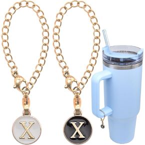 AnnabelZ Letter Charm Accessories For Stanley Cup,2PCS ID Initial Letter Charm Personalized For Stanley Tumbler Cup Identification Handle Letter Charms in Kuwait