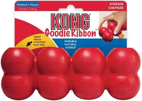 KONG - Ring and Goodie Ribbon - Durable Rubber Dog Chew Toy and Treat Dispensing Toy - for Small Dogs in Saudi Arabia