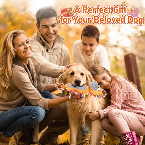 FUNCREVITY Indestructible Squeaky Dog Rope Toys for Big Dogs Tough Chew and Tug Play for Aggressive Chewers Big Breed Crinkle Dog Toy Durable and Interactive Puppy Playtime Large Size in Kuwait