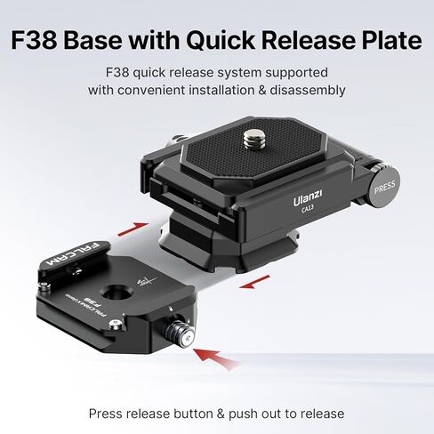 حامل كاميرا F38 للتصوير الأفقي الرأسي - ULANZI CA13 F38 منظر طبيعي وصورة قابل للطي سريع التحرير مع لوحة Arca ملحق مدمج خفيف الوزن لتصوير فيديو Gimbble DSLR in Kuwait