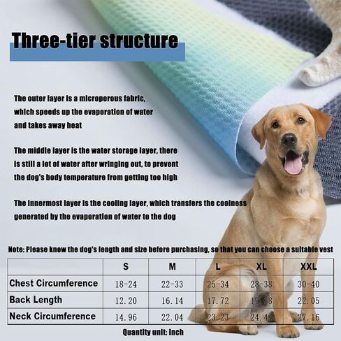 Dog Cooling Vest, Dog Cooling Jacket, Water Evaporative Cooling Vest for Hot Weather, Adjustable for Small to Medium Dog Training (M, Iridescent) in Saudi Arabia