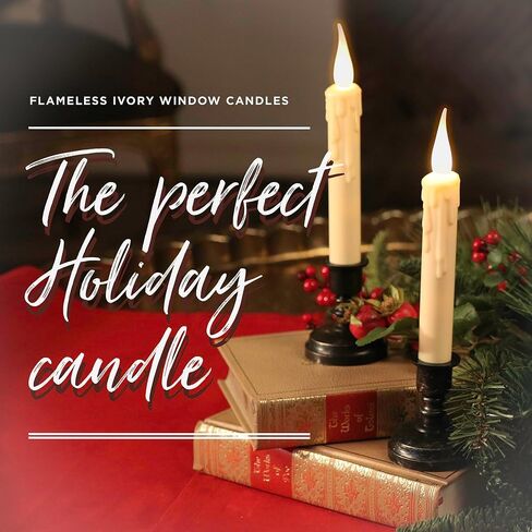 مجموعة Enchanted Spaces مكونة من 10 شموع عاجية عديمة اللهب بمؤقت يومي مع حامل شموع برونزية قابلة للإزالة، 20 بطارية AA، جهاز تحكم عن بعد مع مؤقت يومي، أكواب شفط للنافذة in Kuwait