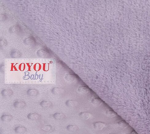 بطانية أطفال من KOYOU باللون الرمادي فائق النعومة من القطيفة ذات الوجهين بطبقة مزدوجة مقاس 76.2 سم × 81.28 سم مع ظهر منقط وزخرفة حريرية in Kuwait