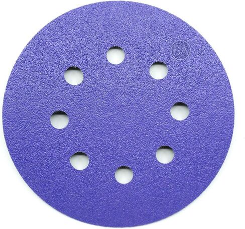 Benchmark Abrasives 5" Premium Ceramic 8 Holes Film Backed Hook and Loop Discs for Sanding of Metals Non-Ferrous Metals Wood Plastic Fiberglass (Pack of 50) - 120 Grit in Saudi Arabia