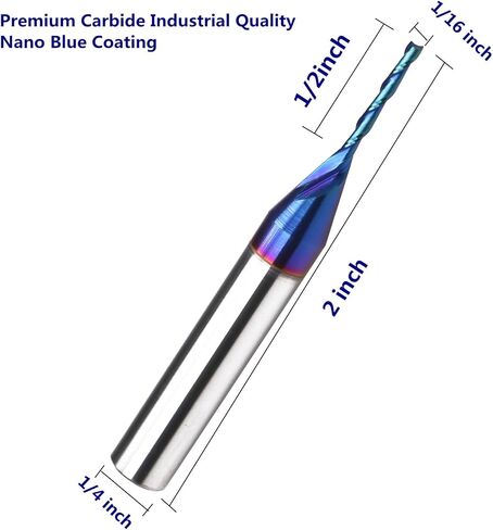 قطع جهاز التوجيه الحلزوني مع قطع يصل 1/16 بوصة ، 1/4 بوصة شانك بت CNC قطع نهاية مطحنة من الكربيد الصلبة لقطع الخشب ، 2D & 3D نحت الحجم: 1/16 بوصة × 1/2 بوصة × 1/4 بوصة × 2 بوصة XattooFENG SUFP27 in Kuwait