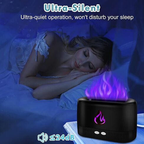 Flame Essential Oil Diffuser, Augot Aroma Diffuser with 5 Colors Changing Flame Light, Air Humidifier Scent Diffuser with No-Water Auto-Off Protection, Noiseless Diffuser for Spa Home Office or Yoga in Kuwait