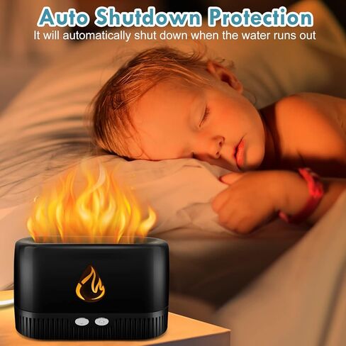 Flame Essential Oil Diffuser, Augot Aroma Diffuser with 5 Colors Changing Flame Light, Air Humidifier Scent Diffuser with No-Water Auto-Off Protection, Noiseless Diffuser for Spa Home Office or Yoga in Kuwait