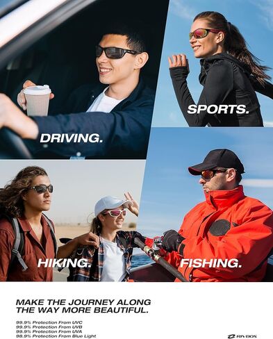 RIVBOS Polarized Sports Sunglasses Driving Sunglasses Shades for Men Women Tr90 Frame for Cycling Fishing Running RB831 in Kuwait