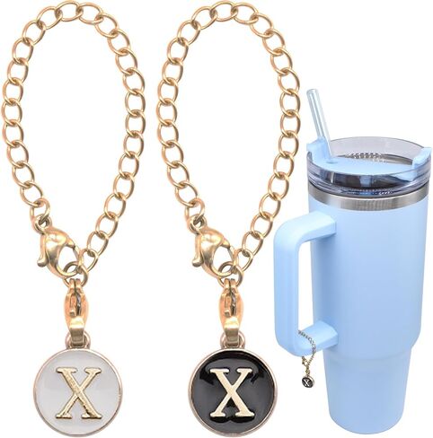 AnnabelZ Letter Charm Accessories For Stanley Cup,2PCS ID Initial Letter Charm Personalized For Stanley Tumbler Cup Identification Handle Letter Charms in Kuwait
