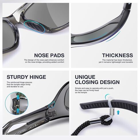 RIVBOS Polarized Sports Sunglasses Driving Sunglasses Shades for Men Women Tr90 Frame for Cycling Fishing Running RB831 in Kuwait