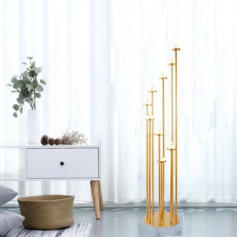 حاملات شموع أرضية مجموعة طويلة من الشمعدانات الأرضية الذهبية لشموع الدعامة، حوامل شموع أرضية معدنية لعيد الميلاد وحفلات الزفاف والمنزل وحفلات الهالوين in Kuwait