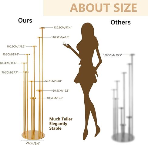 حاملات شموع أرضية مجموعة طويلة من الشمعدانات الأرضية الذهبية لشموع الدعامة، حوامل شموع أرضية معدنية لعيد الميلاد وحفلات الزفاف والمنزل وحفلات الهالوين in Kuwait