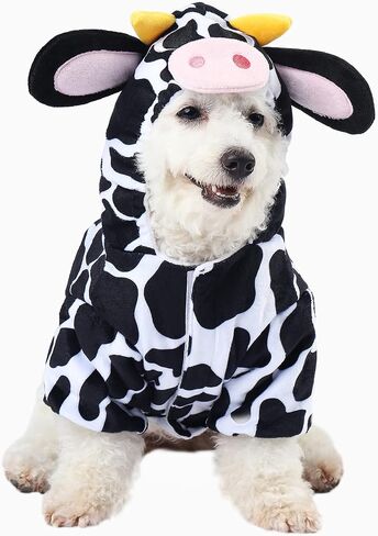 Spooktacular Creations Pet Dog Milk Cow Costume with 3D Cow Hood for Halloween Dress-up Party, Pet Carnival in Saudi Arabia