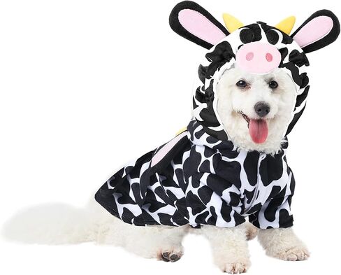 Spooktacular Creations Pet Dog Milk Cow Costume with 3D Cow Hood for Halloween Dress-up Party, Pet Carnival in Saudi Arabia