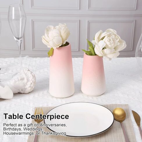 DECORSWITH Ceramic Vase Flower Vases Minimalism Style, Black Matte Vases for Home Decor Painting Modern Table Fireplace Bedroom in Saudi Arabia