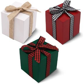 111111 Mini Christmas Wooden Faux Presents with Twine Holidays Farmhouse Decor Buffalo Plaid Xmas Tiered Tray Ornaments Table Centerpiece Gift Ideas Supplies Set of 3 in Kuwait
