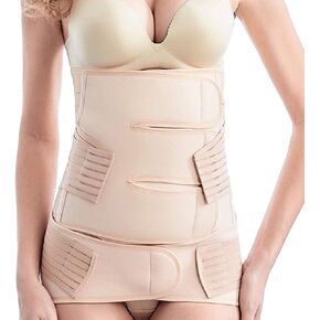 TiRain 2 في 1 بعد الولادة، حزام الخصر والحوض، حزام على شكل حرف C بعد الحمل، دعم الظهر والبطن، حزام التعافي، ملابس داخلية Fajas Postparto (أسود US14-18) in Kuwait