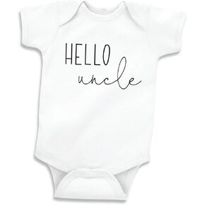 Bump and Beyond Designs Hello Uncle Shirt مفاجأة إعلان الطفل هدية العم