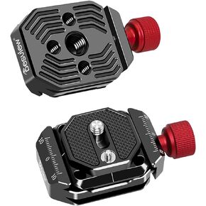 ديسفيو لوحة سريعة الفك 38 ملم، محول مشبك تثبيت كاميرا QR من خليط معدني من الالومنيوم مع فتحة برغي 1/4 انش الى 3/8 انش متوافقة مع كاميرا اركا-سويس القياسية ثلاثية القوائم in Kuwait