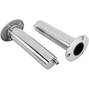 YaeMarine 2-Pack Heavy Duty Stainless Steel 316 Deluxe Rod Holders with Drain, Flush Mount Fishing Rod Pole Holders, 30 Degree /15 Degree/90 Degree in Kuwait