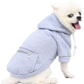 Jecikelon Dog Hoodies Warm Dog Clothes for Small Dogs Coat (Medium, Y02-Grey) in Kuwait