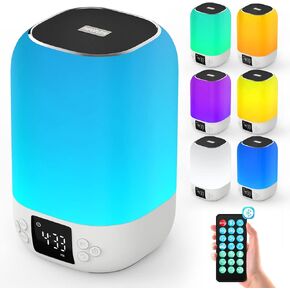 Bluetooth Speaker with Night Light, 2022 Newest Alarm Clock Touch Sensor Bedside Lamp Dimmable Multi-Color Changing, Wireless Speaker Bedroom Alarm Clock, Cool Stuff Gift Ideas for Teenage Girls/Boys in Kuwait