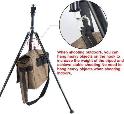 خطاف تعليق من FOTOBETTER TH01 عمود وزن عمود عمود عمود عمود حامل رملي مع خيط تثبيت نابض 0.95 سم متوافق مع Gitzo LEOFOTO SIRUI BENRO FOTOPRO ثلاثي القوائم in Kuwait