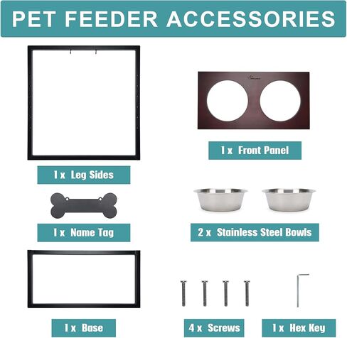 WANTRYAPET أوعية تغذية الكلاب المرتفعة قابلة للتعديل 3 ارتفاعات، أوعية مياه طعام مقاومة للكسر، حامل تغذية الحيوانات الأليفة المرتفع مع علامات الأسماء وعلامة، مثالية للجراء والقطط والكلاب، حاصلة على براءة اختراع in Kuwait