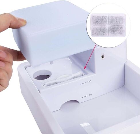 فلتر كربون نشط من اتش تي دايركت مكون من 4 قطع من فلتر الفوم بديل لنافورة المياه للحيوانات الاليفة والكلاب in Kuwait