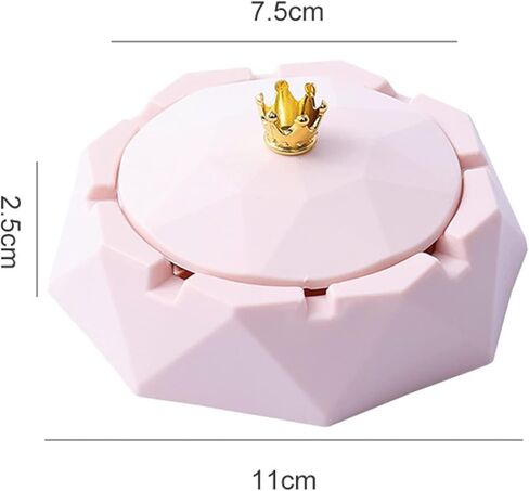 Tabletop Cute Ashtray with Lids,Pink Stainless Steel Ashtray,Windproof,Cigarettes Ashtray for Indoor or Outdoor Use,Desktop Smoking-Ash Tray for Home,Office Decoration in Kuwait