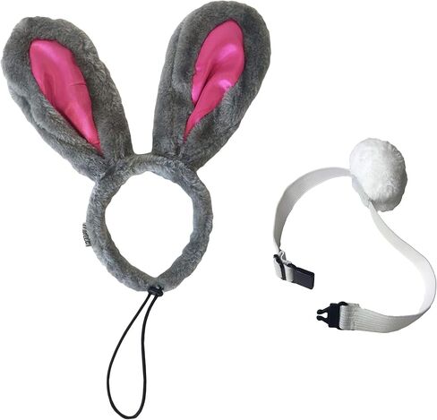 Midlee Easter Bunny Gray & Pink Rabbit Ears for Large Dogs Headband with Tail in Saudi Arabia