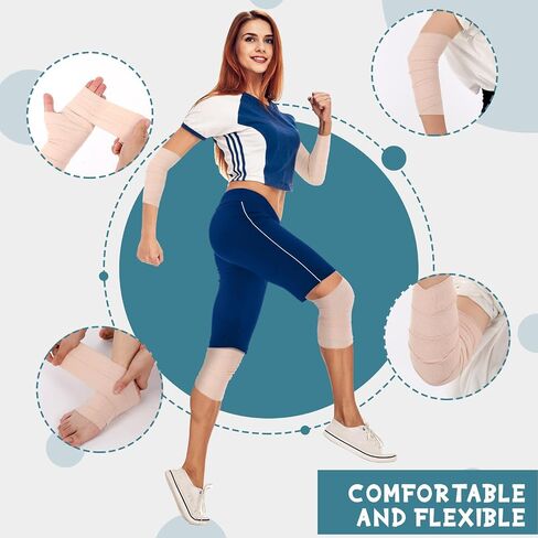 30 Rolls Adhesive Elastic Tape Bandage Tape Self Adhesive Bandage Wrap Elastic Tape Flexible Stretch Bandages for Sports Ankle Knee and Wrist Sprains Animal Pets (2 Inch x 5 Yard) in Saudi Arabia