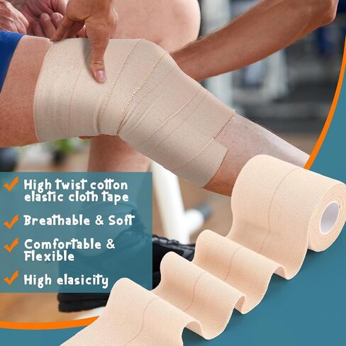 30 Rolls Adhesive Elastic Tape Bandage Tape Self Adhesive Bandage Wrap Elastic Tape Flexible Stretch Bandages for Sports Ankle Knee and Wrist Sprains Animal Pets (2 Inch x 5 Yard) in Saudi Arabia