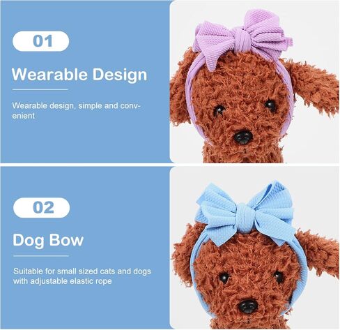 POPETPOP 2pcs Pet Hat Headwear Hair Clip Bows for Cats Hair Kitten Hats Dog Elastic Dog Headband Decorative Dog Dog Headwear Party Dog Decor Puppy Bow Headband Dog Costume Accessories in Saudi Arabia