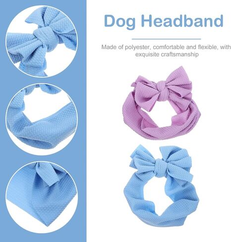 POPETPOP 2pcs Pet Hat Headwear Hair Clip Bows for Cats Hair Kitten Hats Dog Elastic Dog Headband Decorative Dog Dog Headwear Party Dog Decor Puppy Bow Headband Dog Costume Accessories in Saudi Arabia