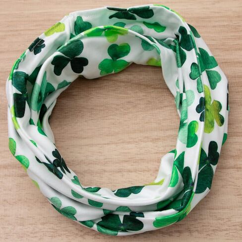 Noubeau Toddler Baby Girl St.Patrick's Day Outfits Ruffle Top Long Sleeve Dress Clover Print Flared Pants+Scarf 3Pcs Clothes in Saudi Arabia